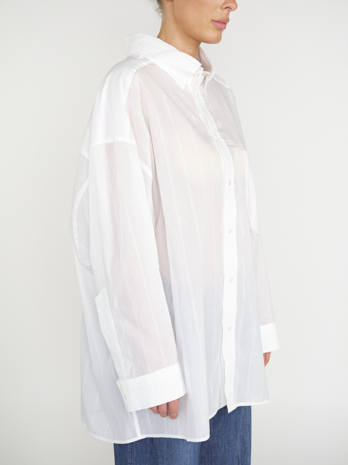 Darkpark Nathalie – Oversized Baumwoll-Hemd blanco S