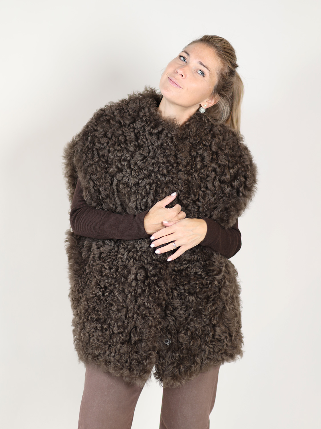 Blancha Tigrados – sheepskin vest brown One Size