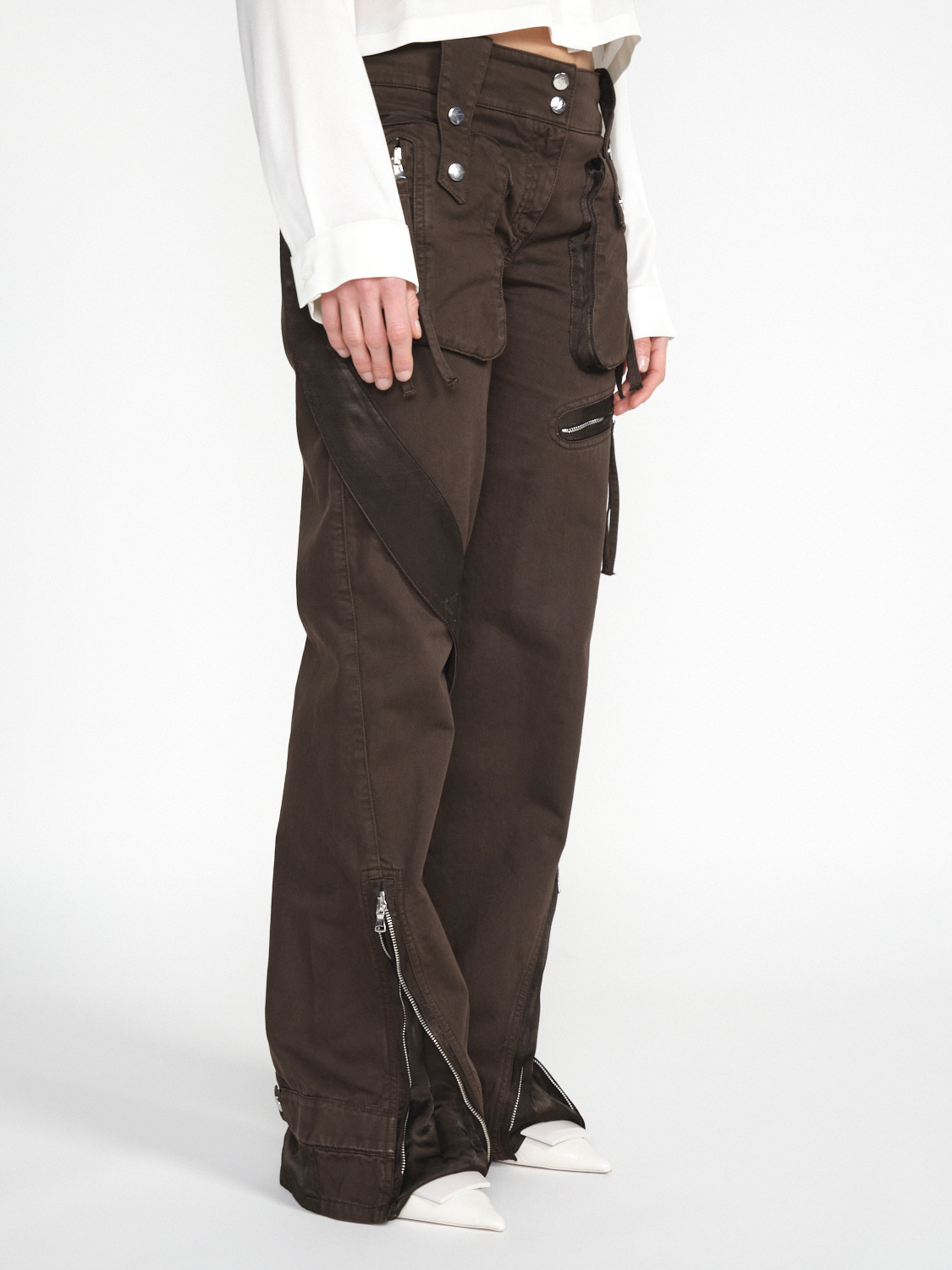 Blumarine Cotton cargo pants  brown 32