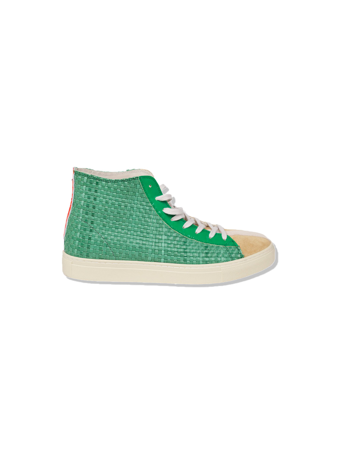 The 12 Lining Leather Brushed Hightop leather lace up sneaker green 34 SHU14242340