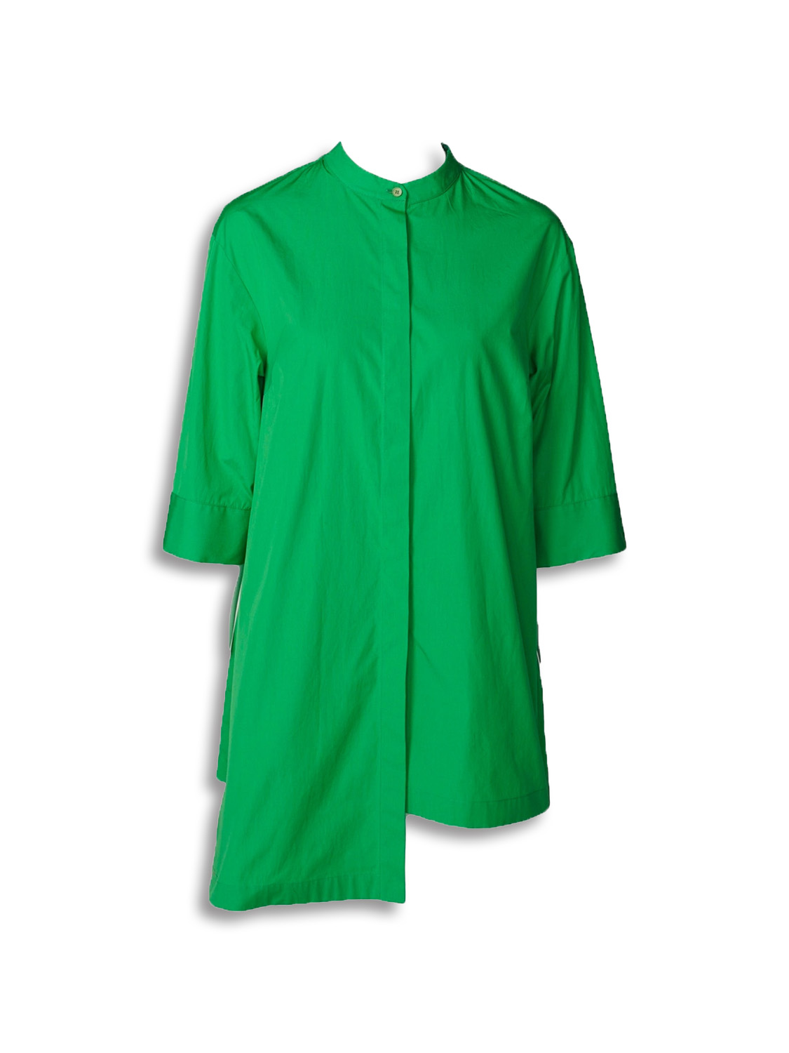 Oversized shirt blouse with hidden button placket