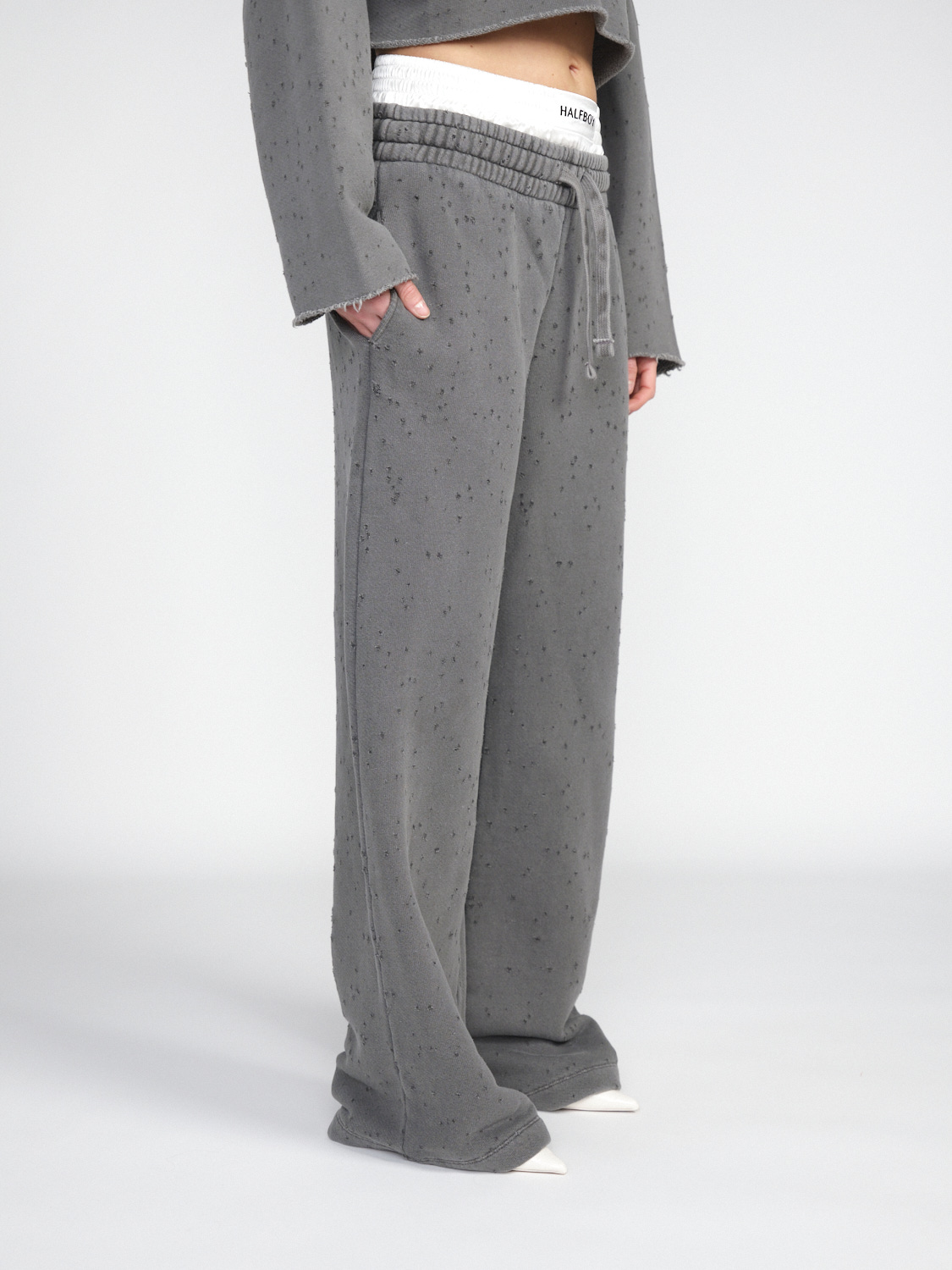 Halfboy Jogger - Jogging pants with wide leg   grey XS