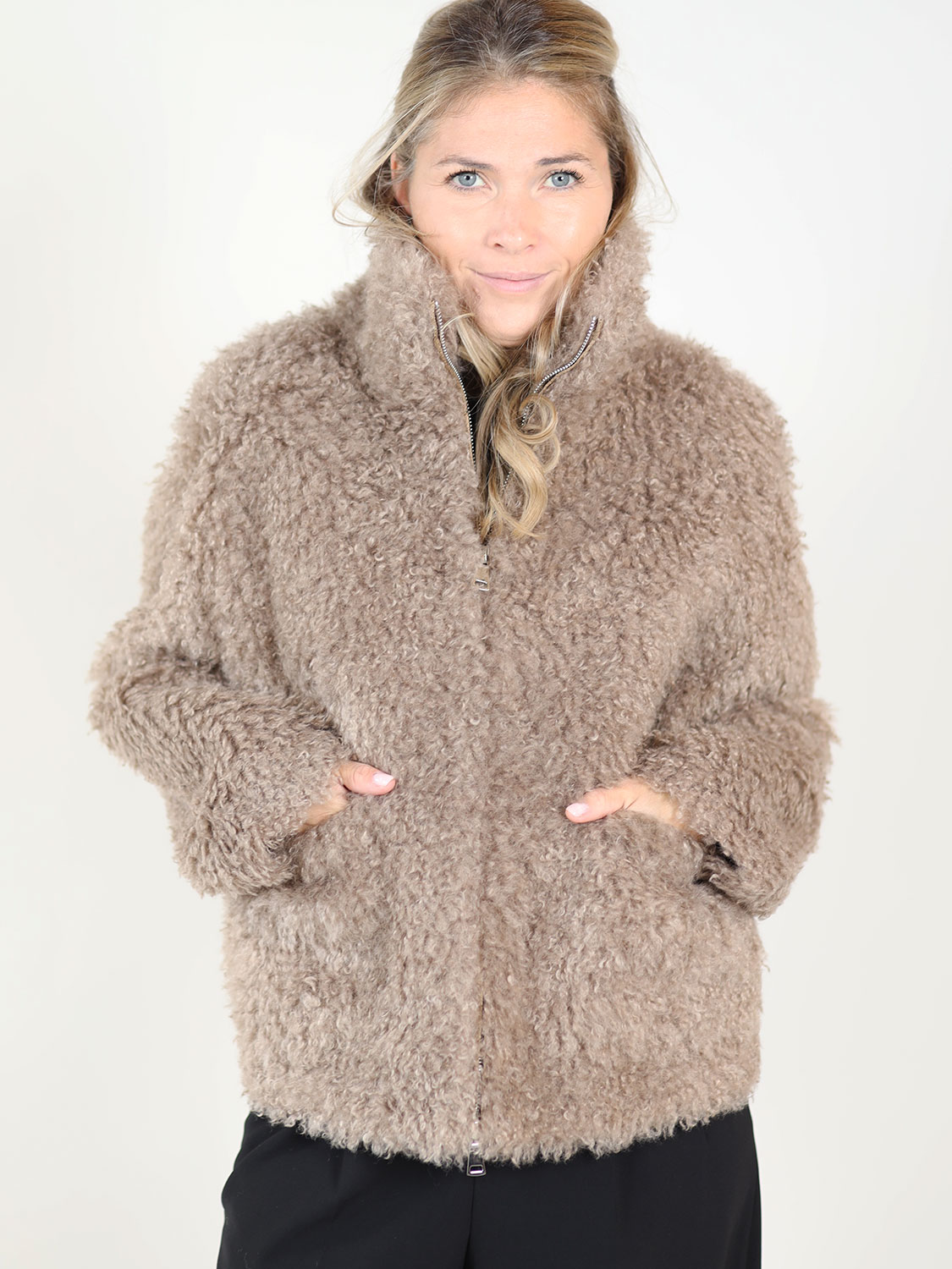 Betta Corradi Giacca – Jacke in Felloptik   beige S