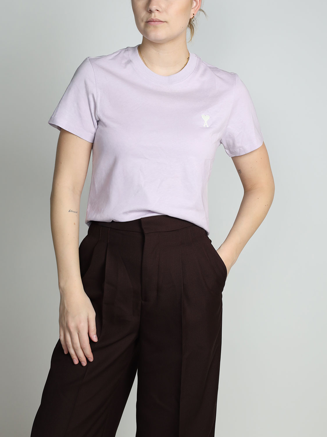 Ami Paris  Cropped Shirt mit Logo-detail   flieder S