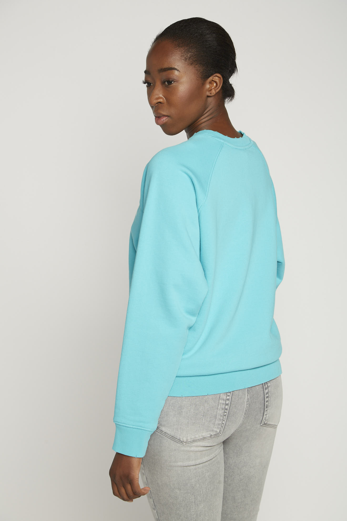 semicouture sweater blue branded cotton model back