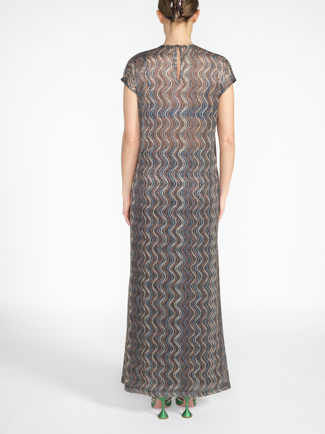 SIYU Transparent maxi dress with pattern and lurex effects  multi 36