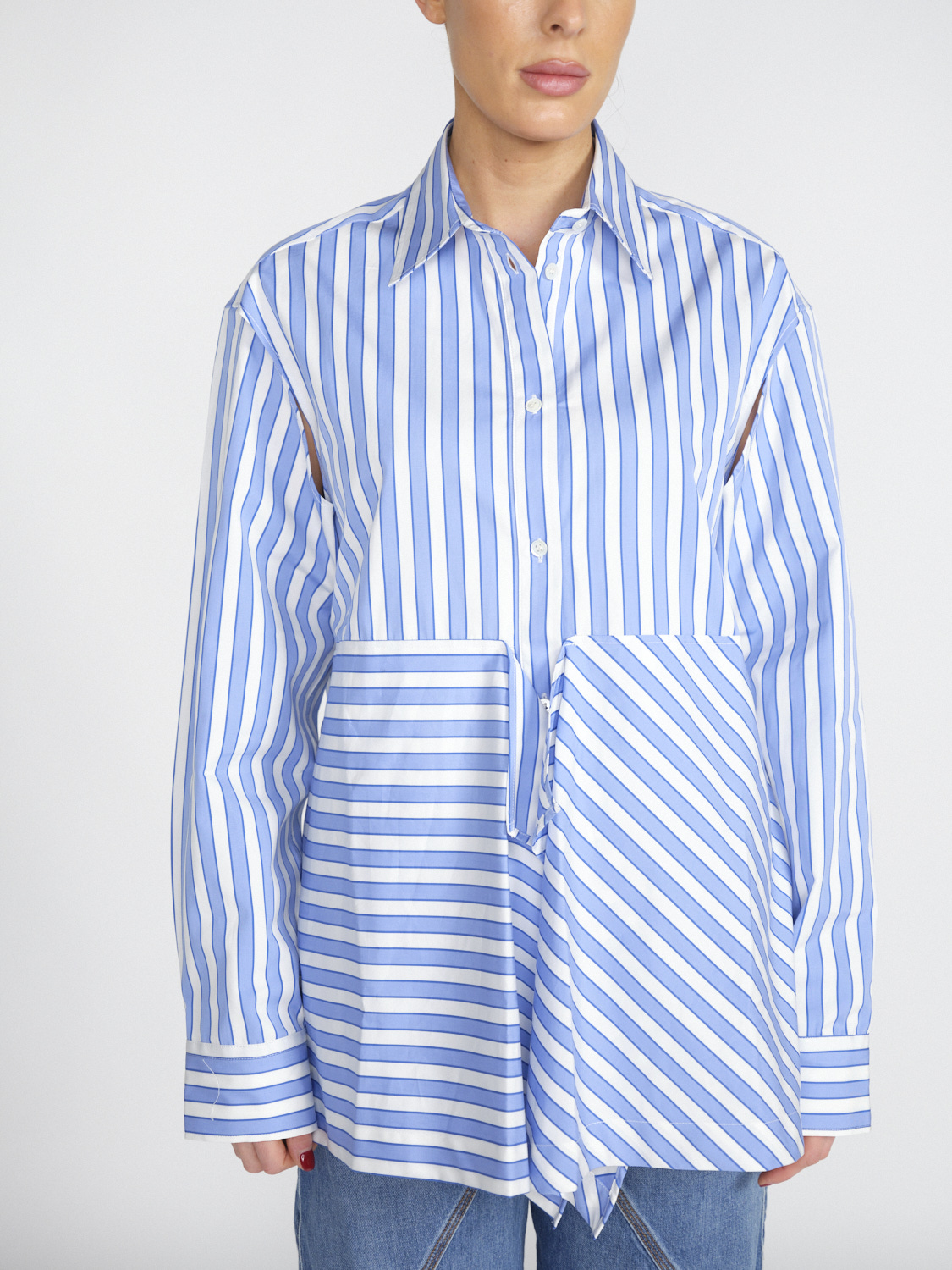JW Anderson Cotton shirt blouse with layered effects  multi 36