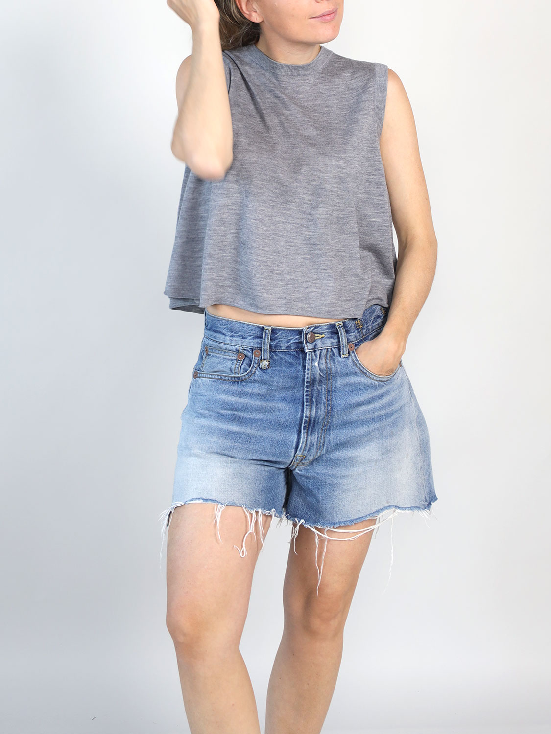 Lisa Yang Nali – Ärmelloses Top aus Cashmere  grau XS/S