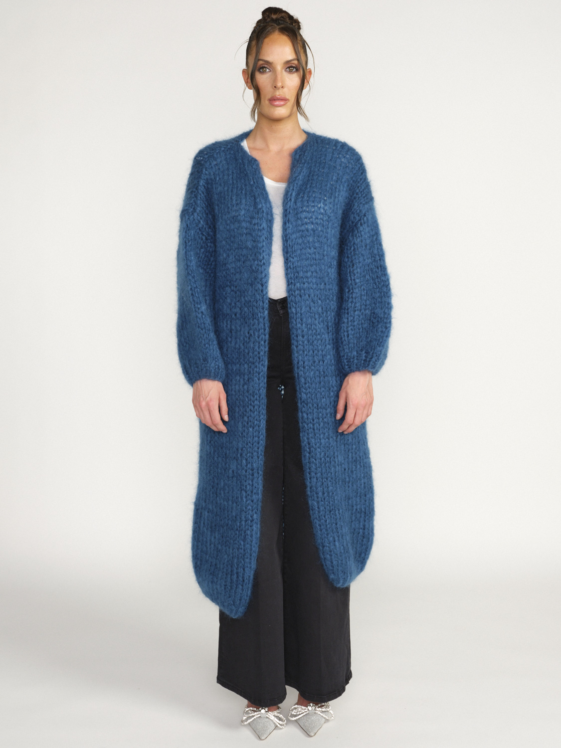 Mohair Big Coat – Strickjacke mit weiten Ärmeln aus Mohair