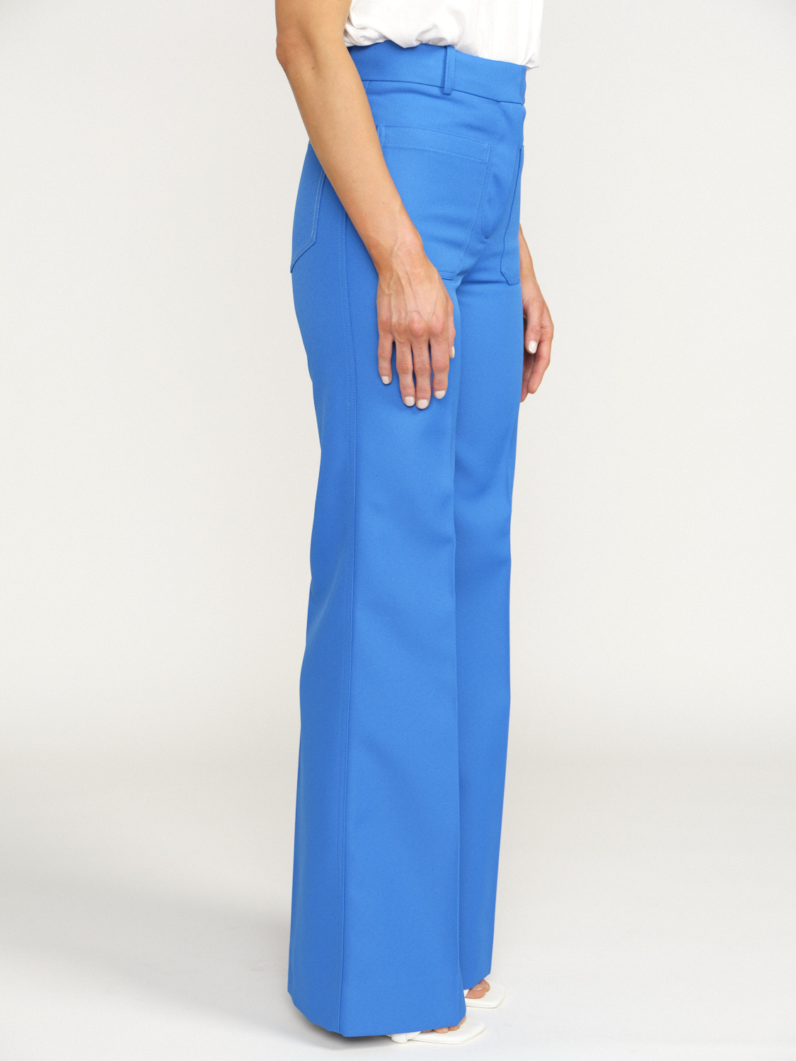 Victoria Beckham Alina Tailored Trousers - Trousers with patch pockets with wide leg blue 38
