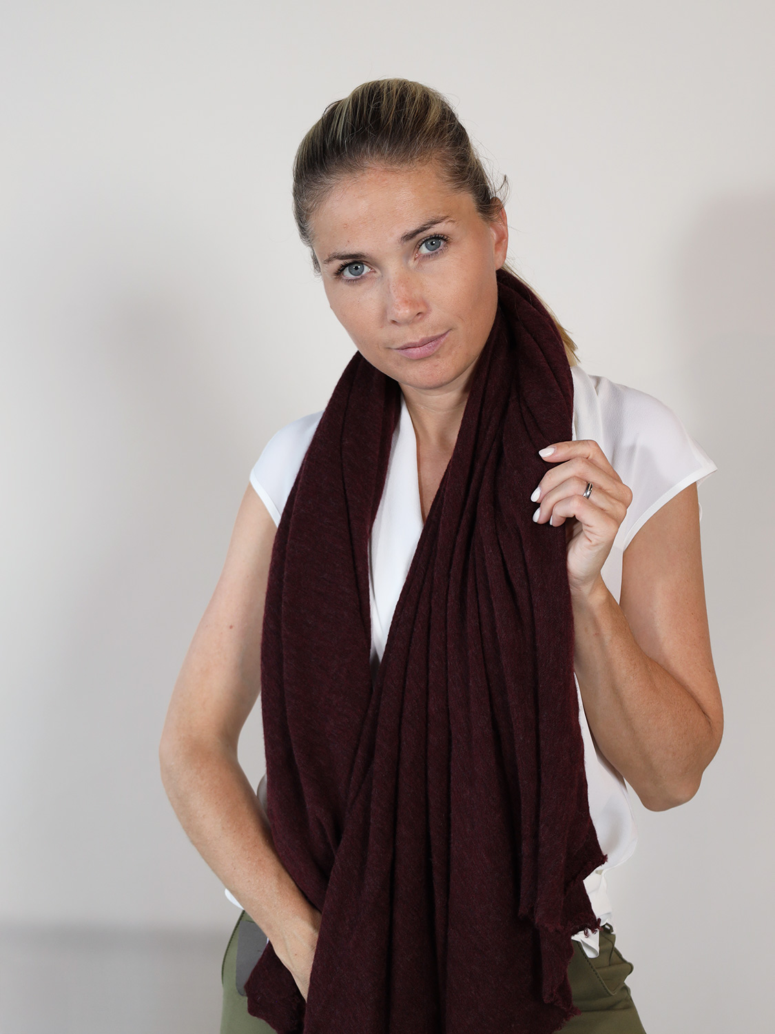 Antonia Zander Elda – Kaschmirschal  bordeaux One Size