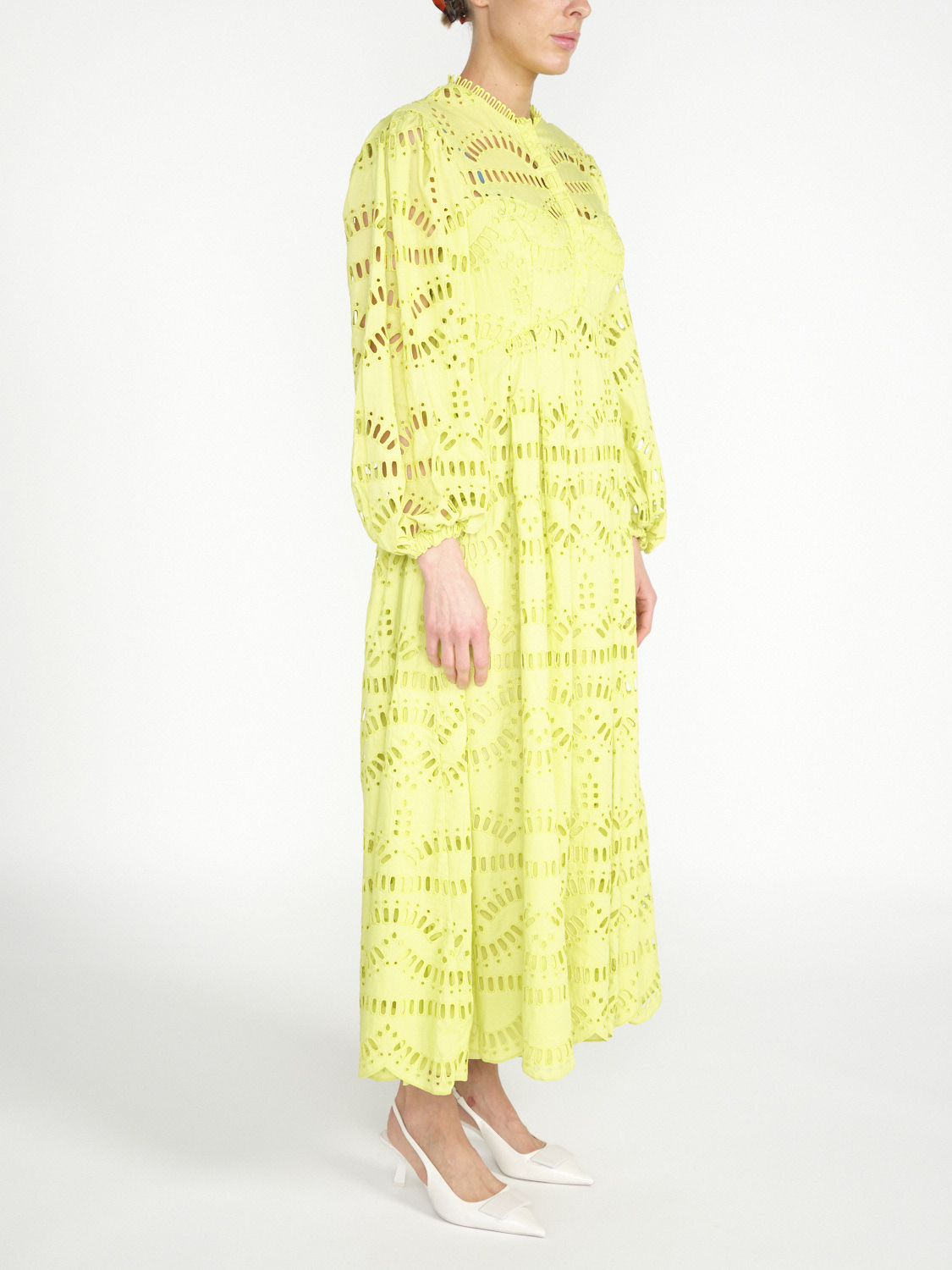 Charo Ruiz Maxi dress with embroidered hole pattern   green M