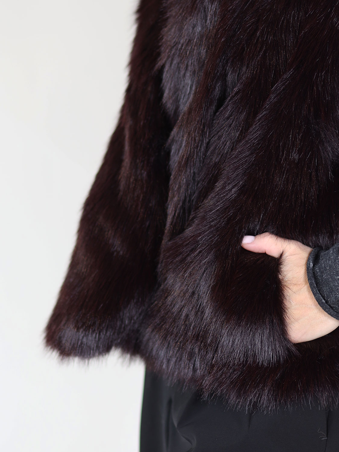 Betta Corradi Gilet – Weste in Felloptik   bordeaux XS