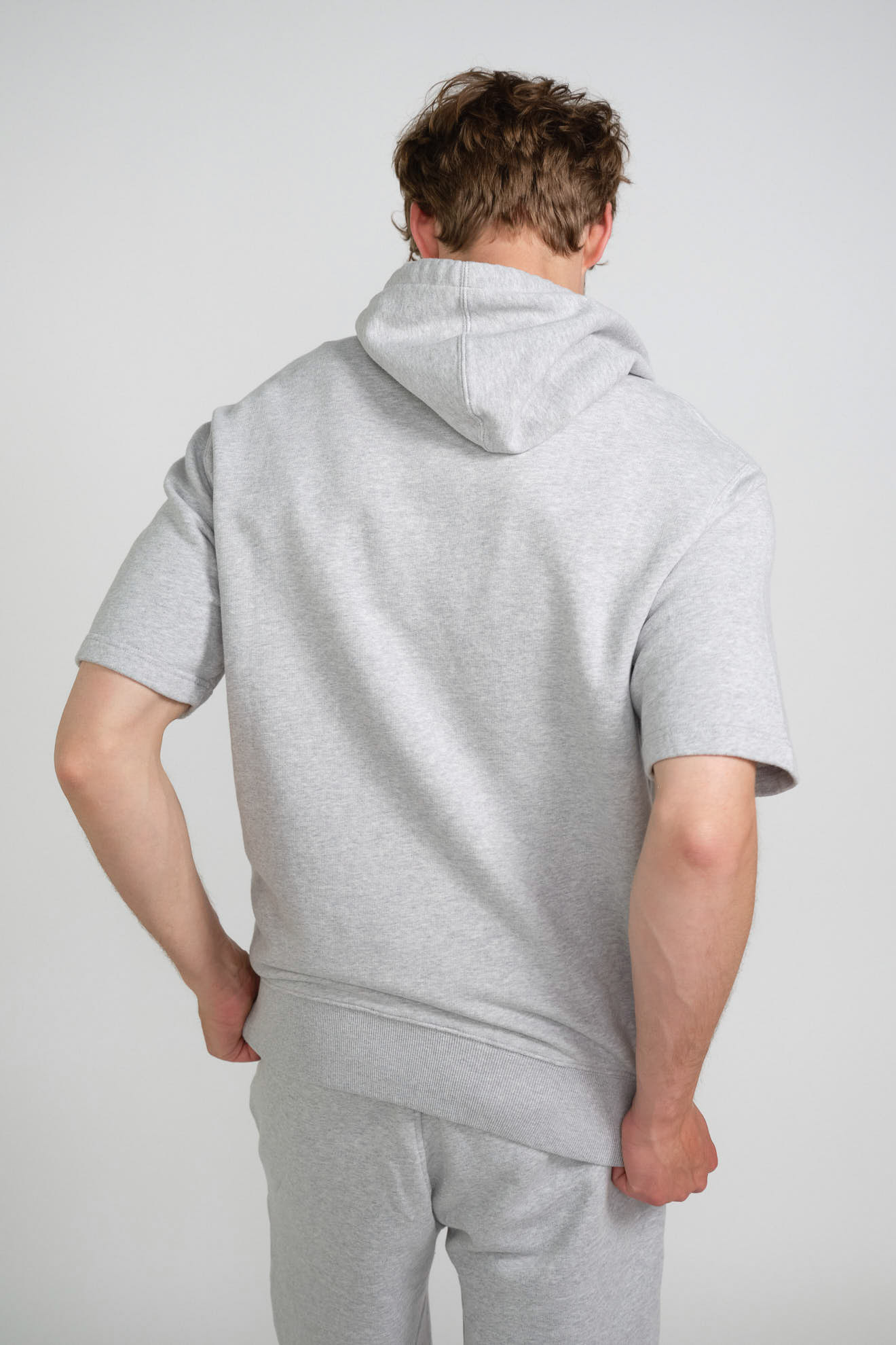 st.barth hoodie grey branded cotton model back