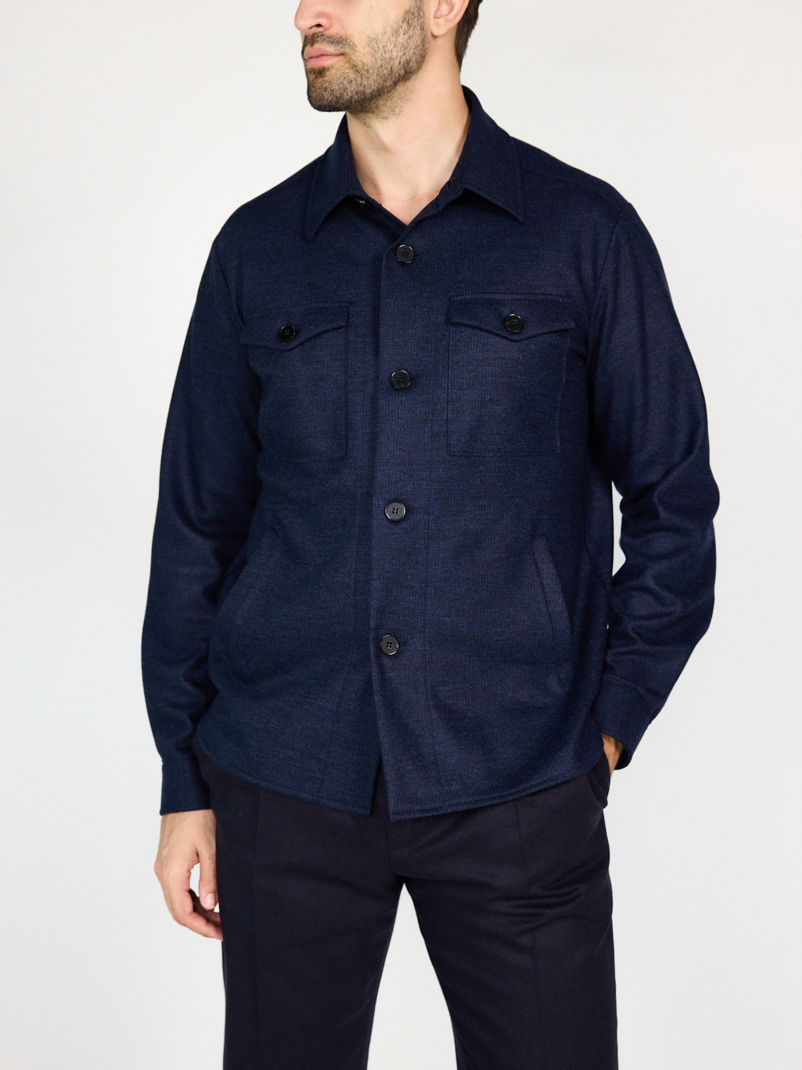 Harris Wharf London Men Shirt Jacke marine 50