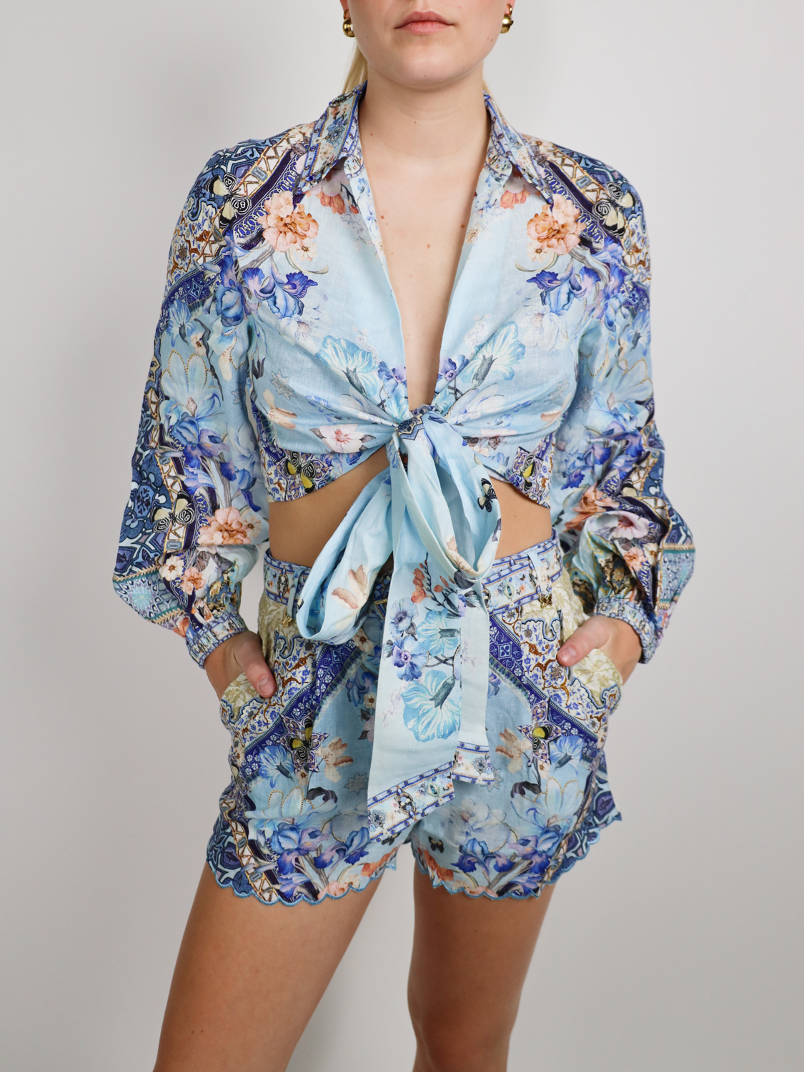 Camilla Al Manial - Cropped blouse   hellblau M