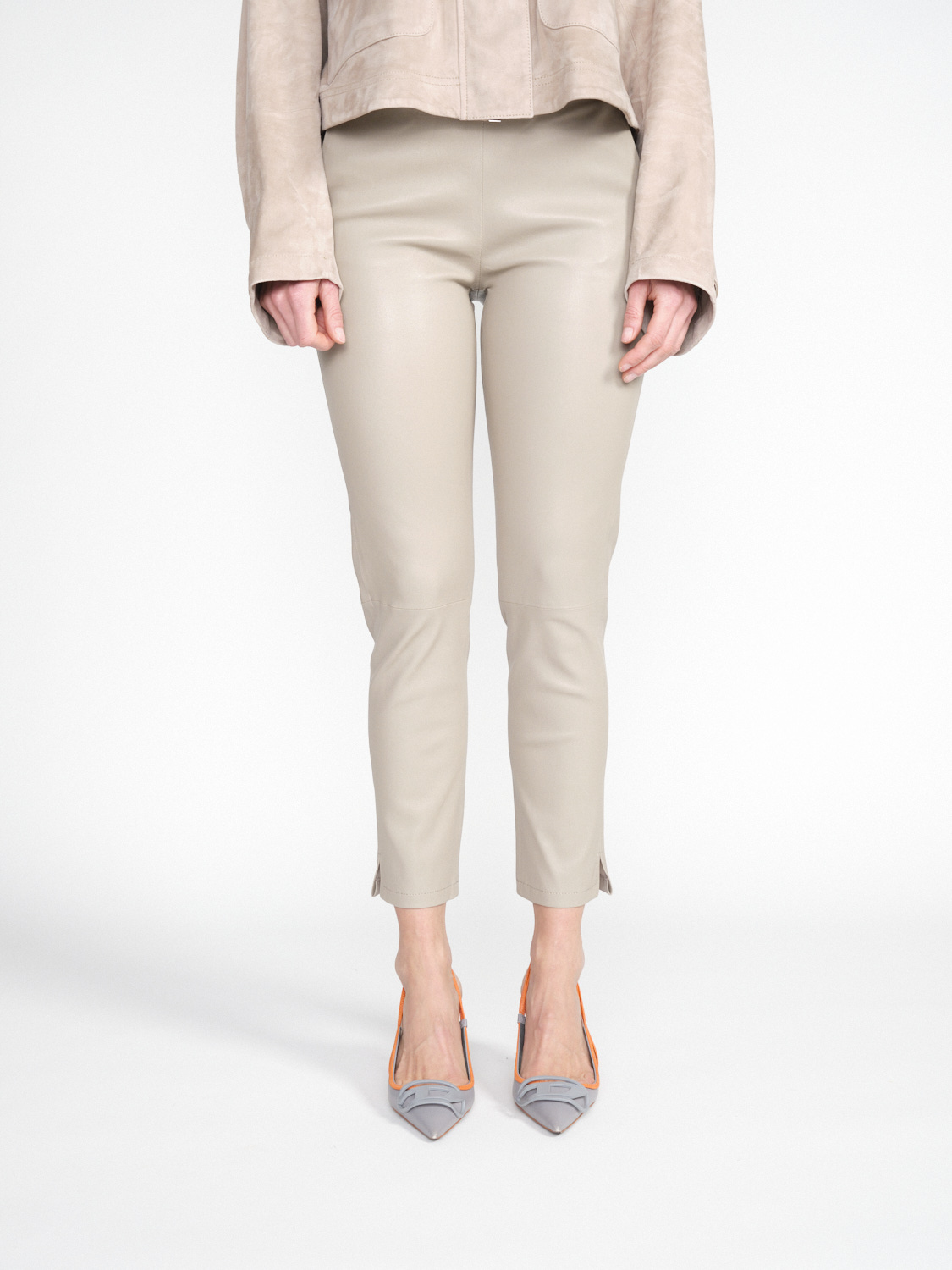 Arma Provence Stretch Plong - Pantaloni in pelle scamosciata elasticizzati e svasati  beige 34