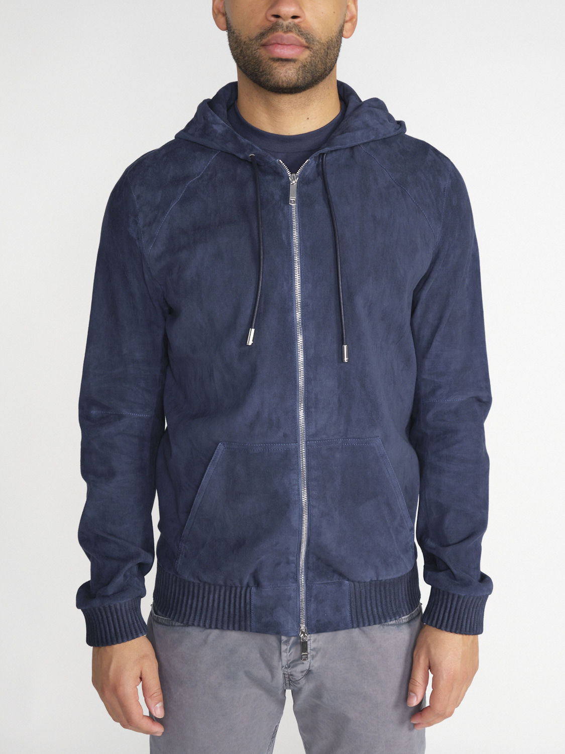 jitrois Dexter suede zip jacket  marine 50