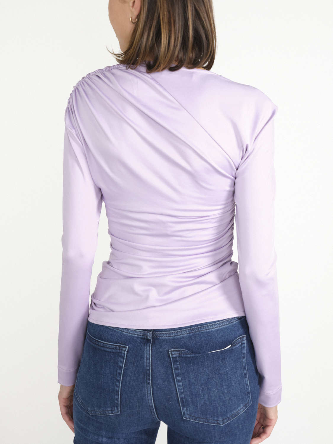 Victoria Beckham Asymmetrical blouse with ruffles purple 34 Victoria Beckham Asymmetrical blouse with ruffles purple 34