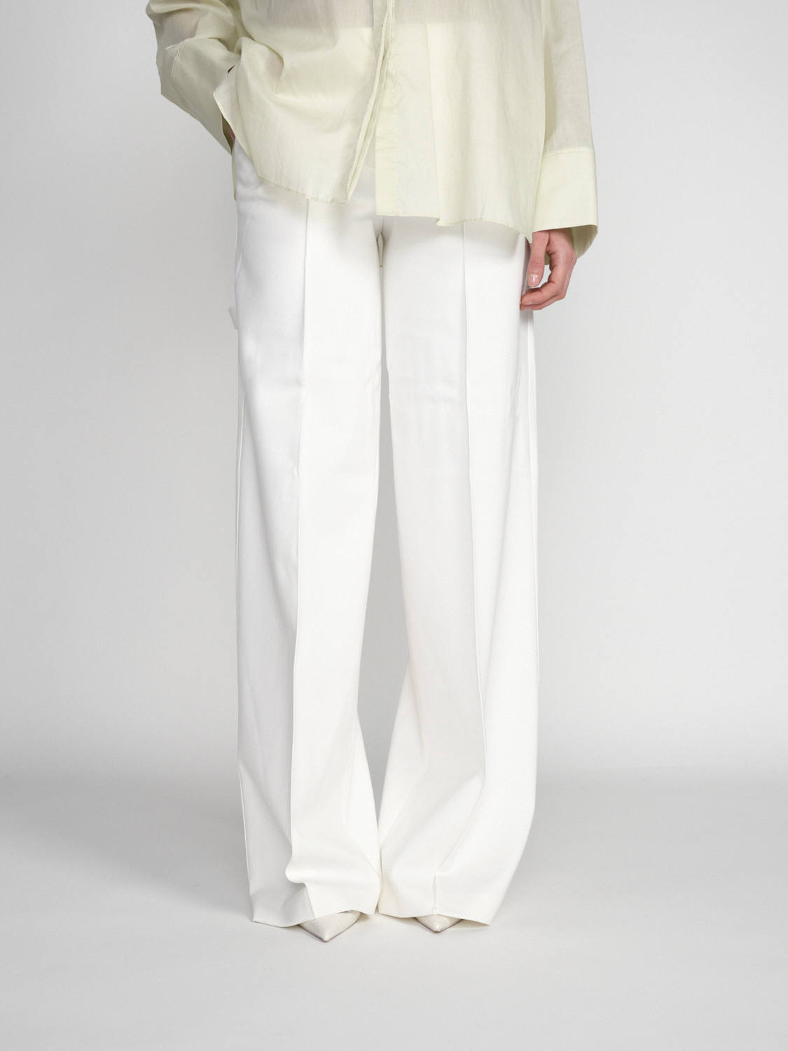 Dorothee Schumacher Emotional Essence - Pantaloni elasticizzati a gamba larga   bianco XS