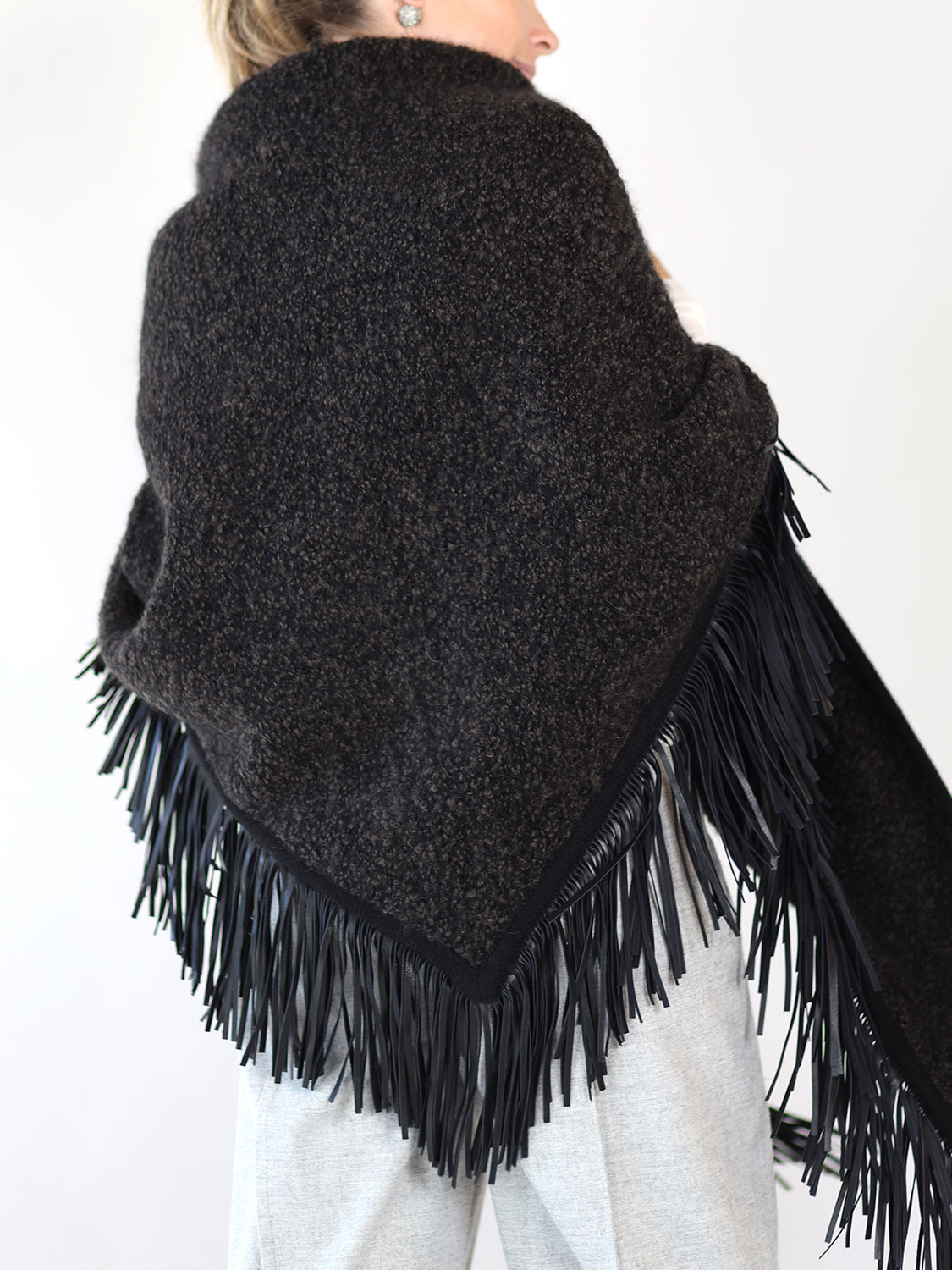 Antonia Zander Fjord – Fringed scarf black One Size