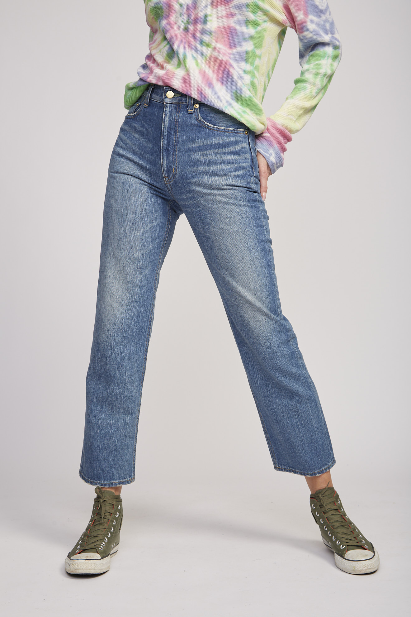 tuesmontresor jeans blue plain jeans model front