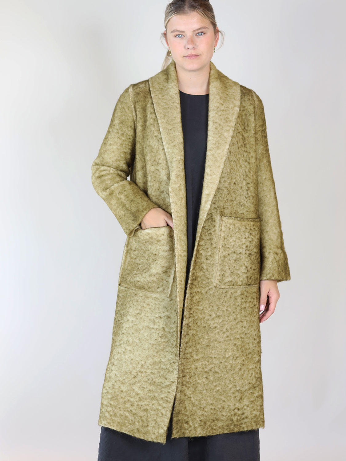 Avant Toi Alpaca wool coat khaki S