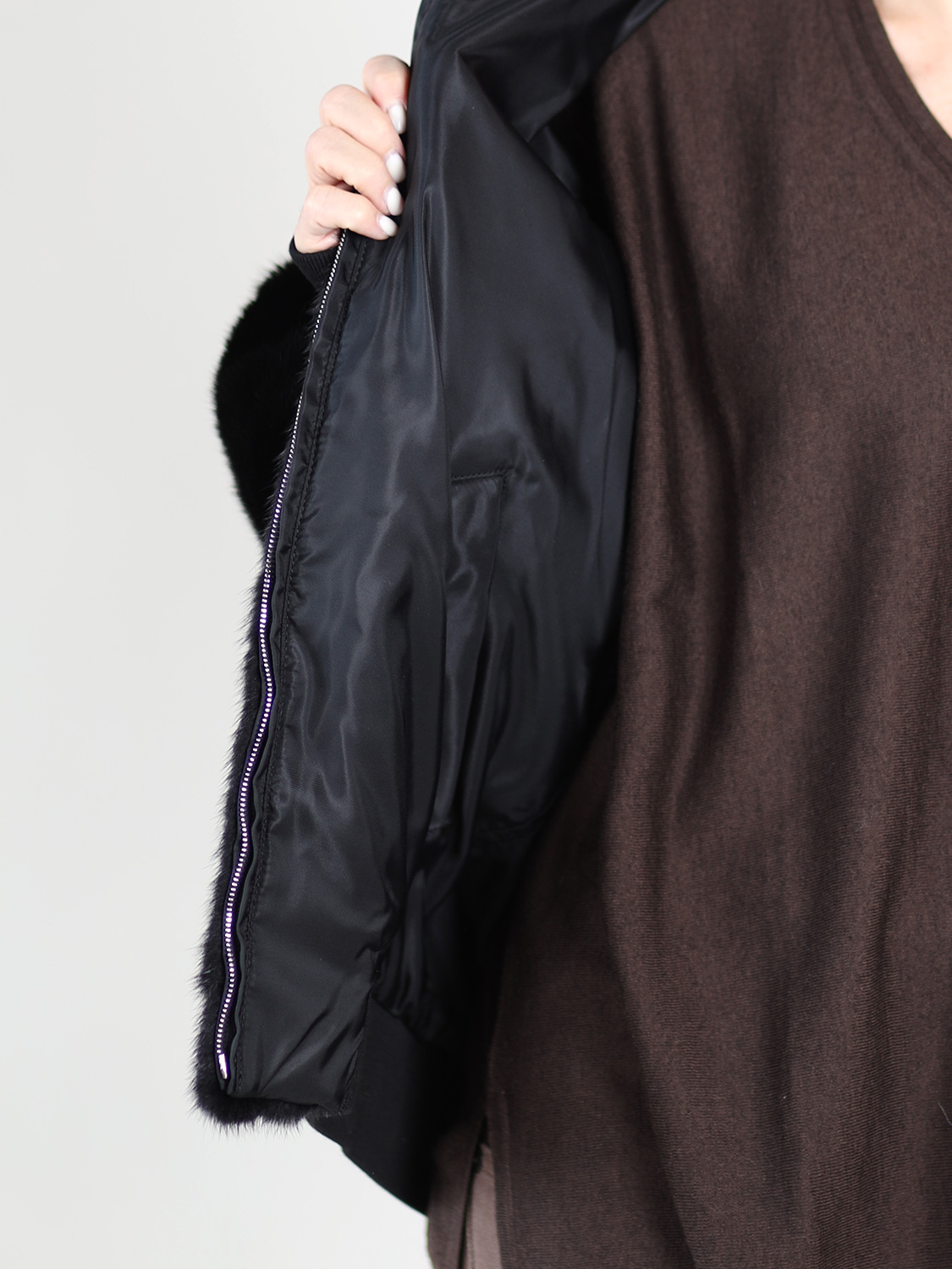 Blancha Mink and Fabric – Reversible Mink Jacket 36 brown