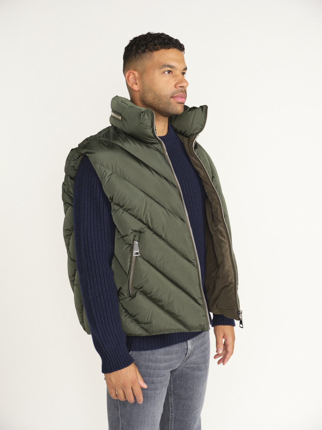 Khrisjoy Gilet oversize in pile - Gilet oversize con nastri logati verde S/M