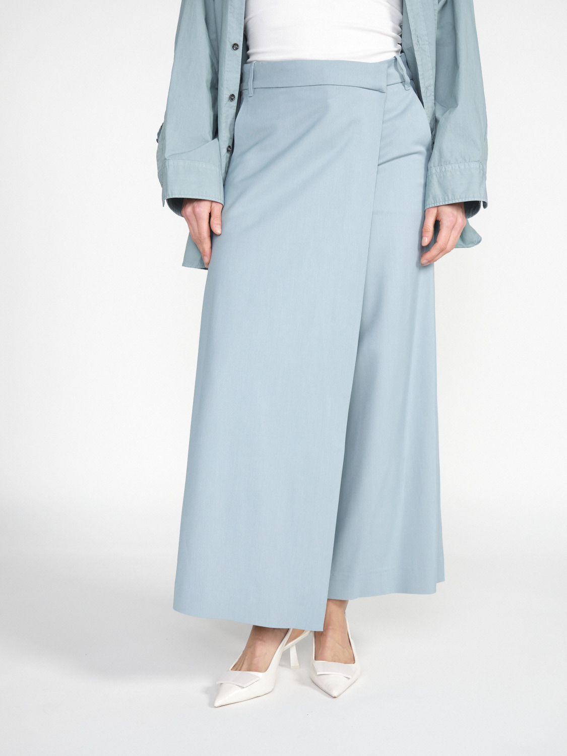 nine in the morning Lea – Stretchy culottes with layer detail  petrol 26