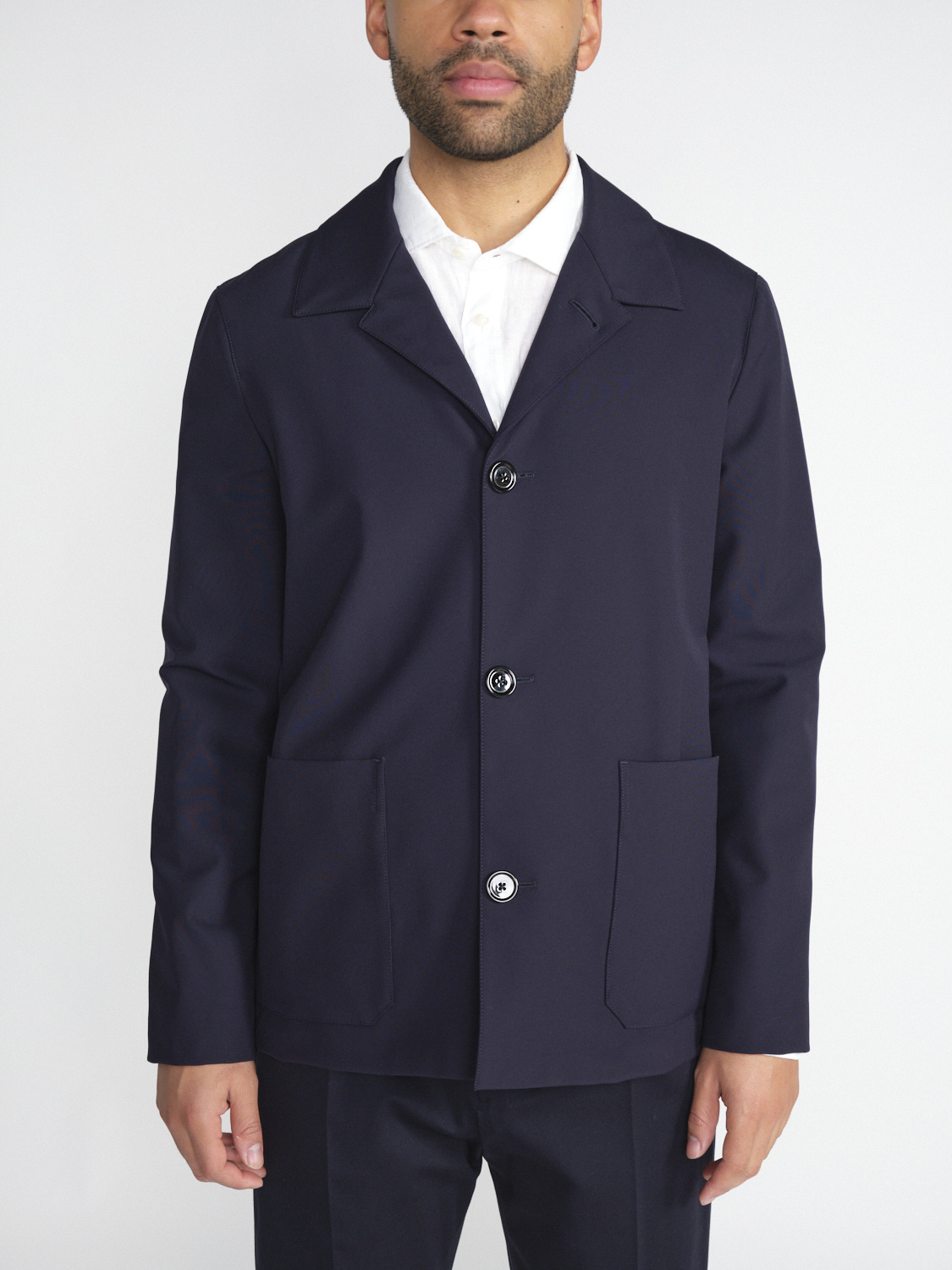 Dondup Single-breasted jacket with stretch  marine 50