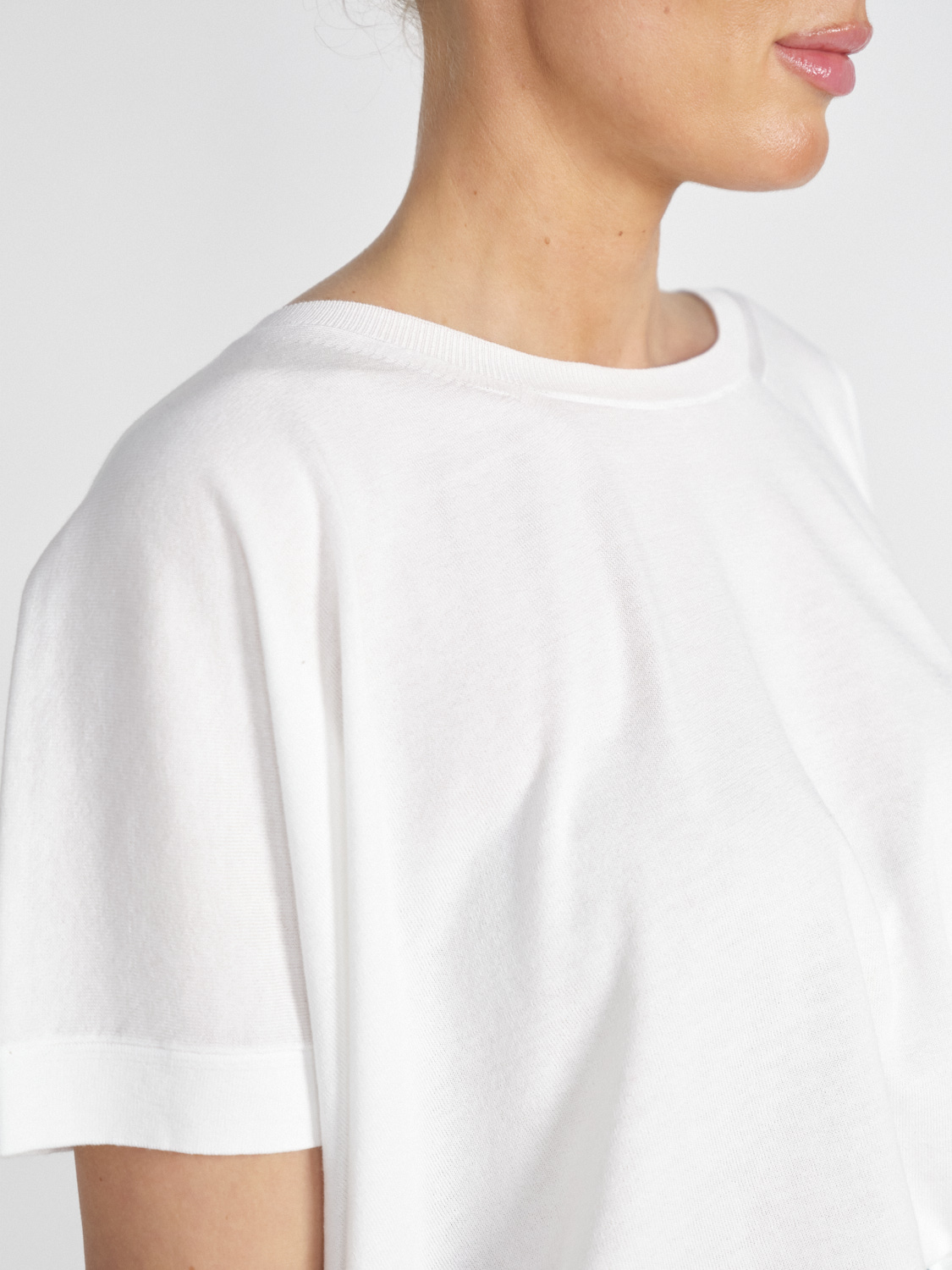 Roberto Collina Oversized Feinstrick-Shirt aus Baumwolle    weiß S