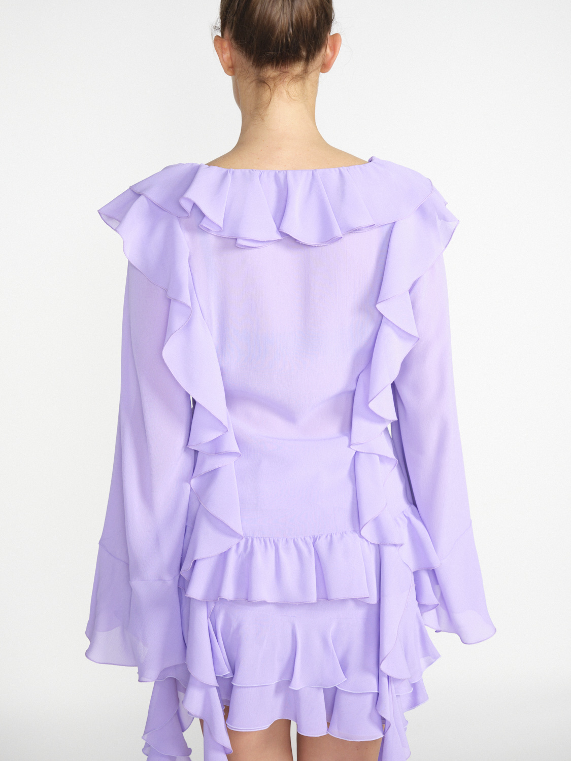 Dondup Blouse with falling ruffle details  lila 36