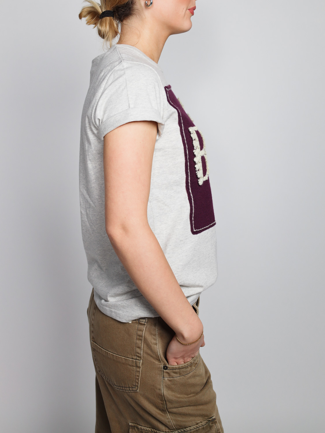Barrie Thistle Logo – Shirt mit Cashmere Applikationen   bordeux XS