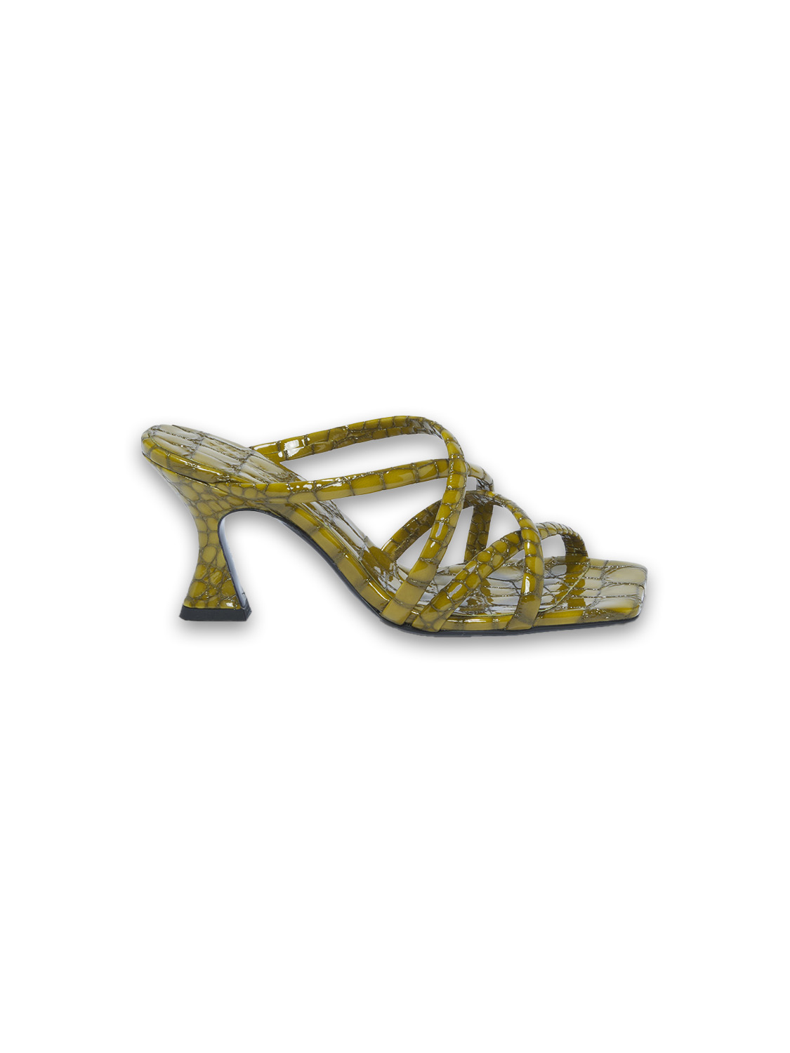 Dorothee Schumacher Shiny – sandal in crocodile design  green 40