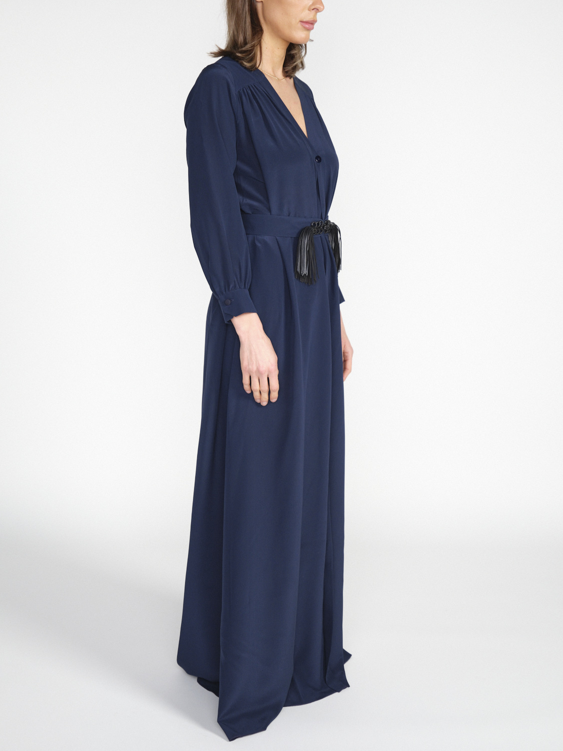 Antonia Zander Maxi dress with concealed button placket  marine XS