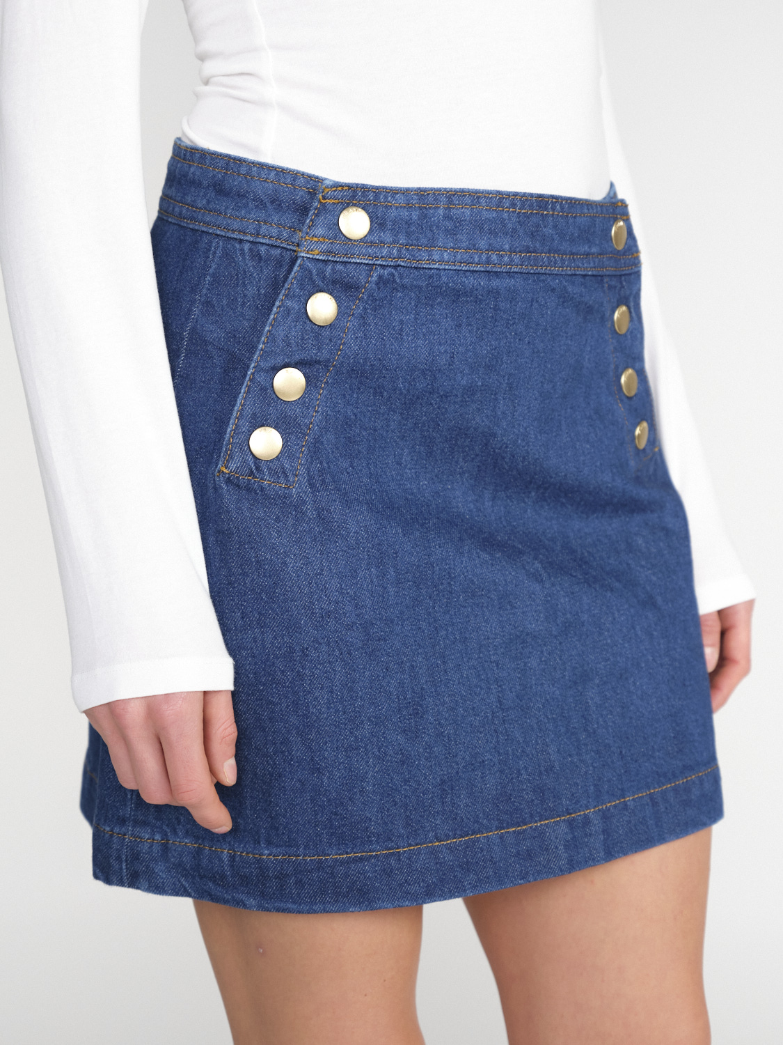 Frame Sailor Snap – mini skirt made of cotton mix  blue 26