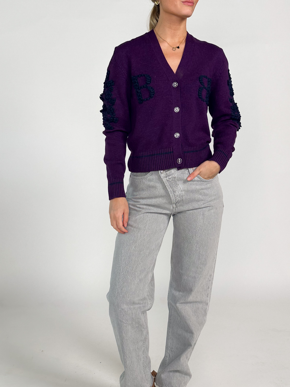 Barrie Thistle League Cardigan – Cashmere-Cardigan lila L