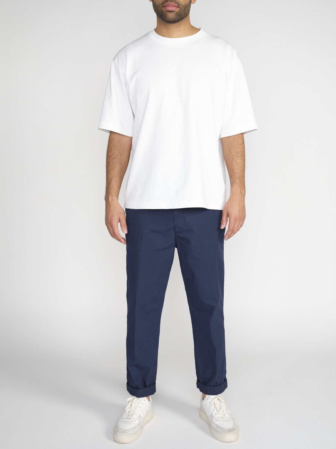 Dondup Pantaloni in cotone stile cinese   marine 32