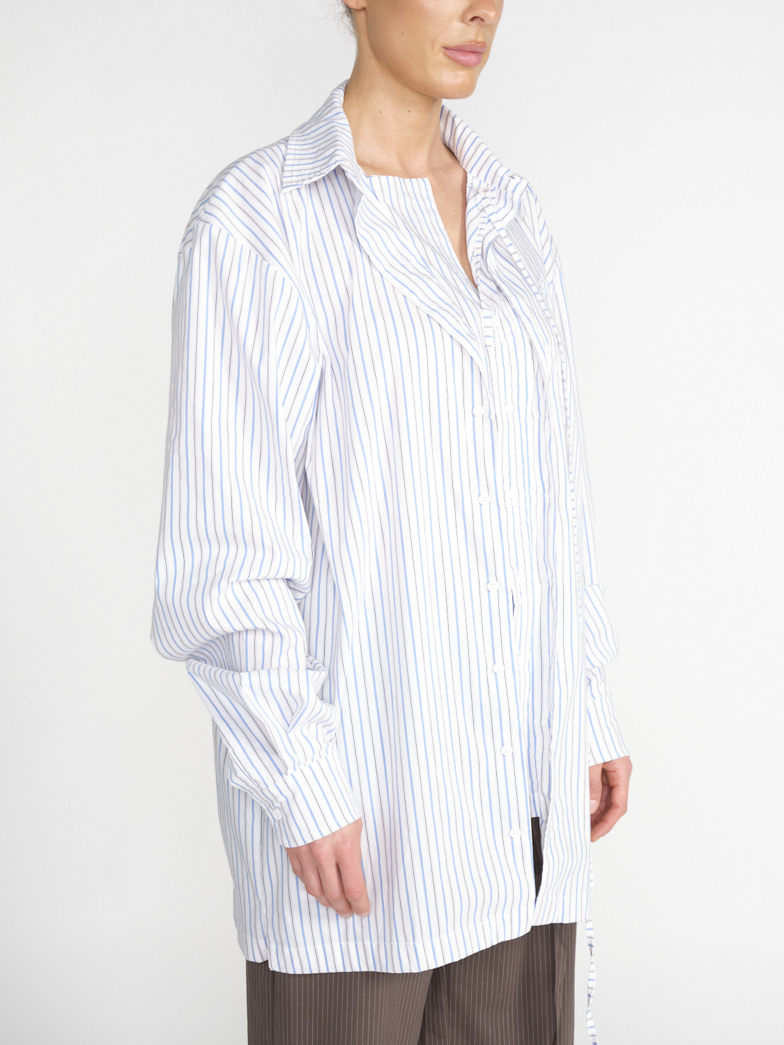 Ottolinger Oversized Hemd mit Streifen-Design white S
