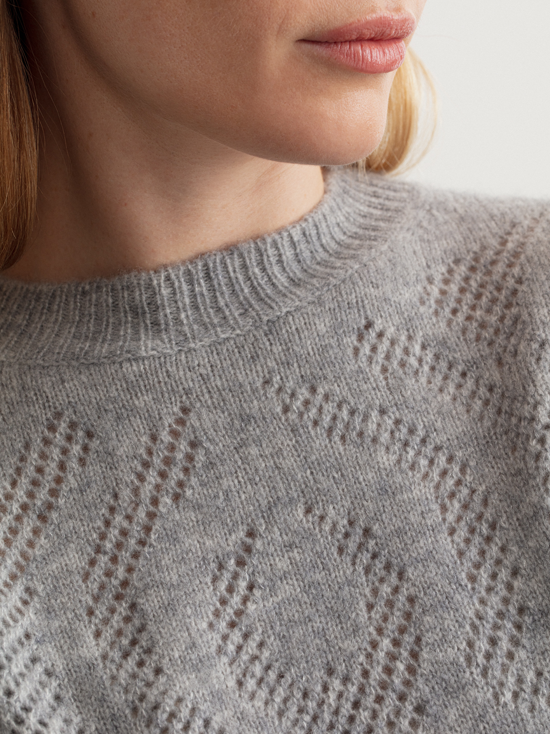 Iris von Arnim Sabana – Pullover aus Cashmere-Seide-Mix  hellgrau L