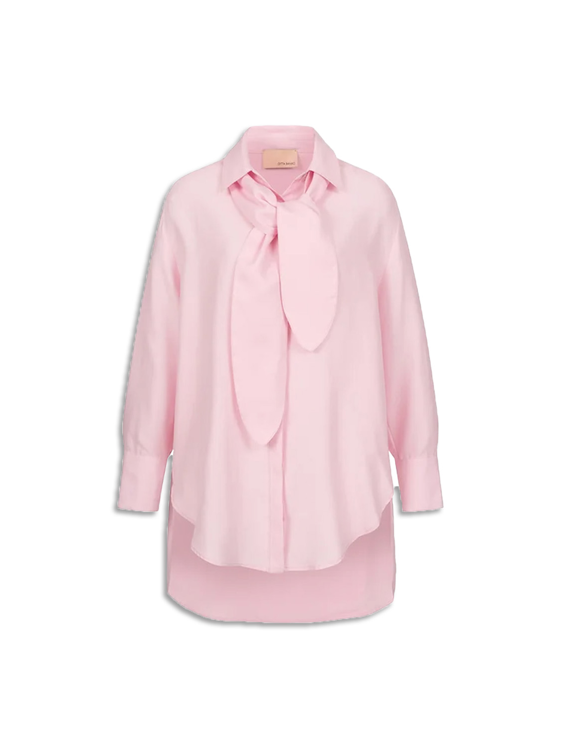 Gisele - Oversized cotton-silk blend tie shirt