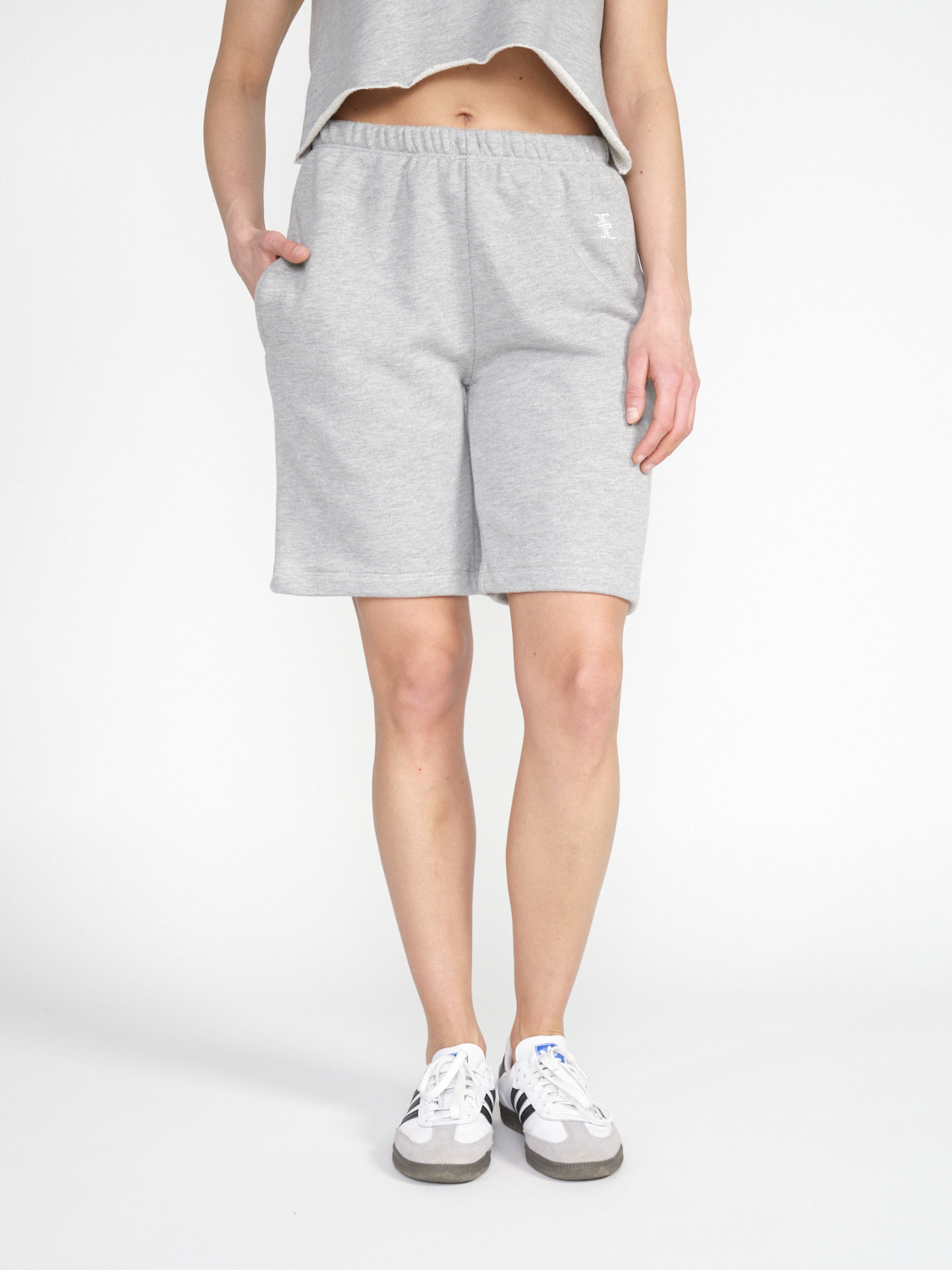 Eterne Terry– Boyfriend Shorts aus Baumwoll-Mix  hellgrau XS