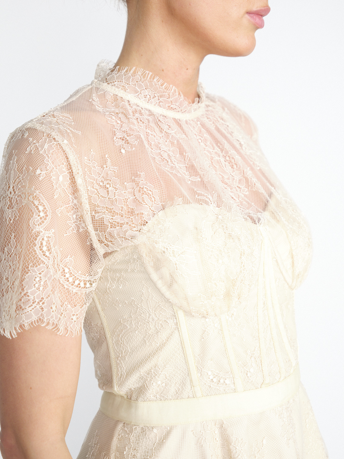 Simkhai Kehlani - Stretchy bustier top with lace details  beige 40