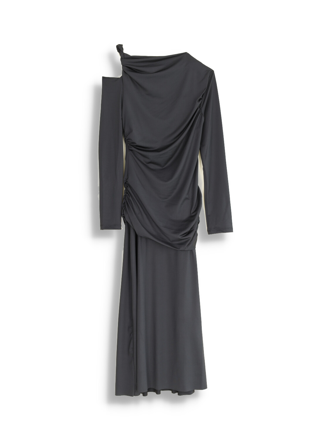 Victoria Beckham Long sleeved – Langarm Midikleid mit Rüschen Details  schwarz 36