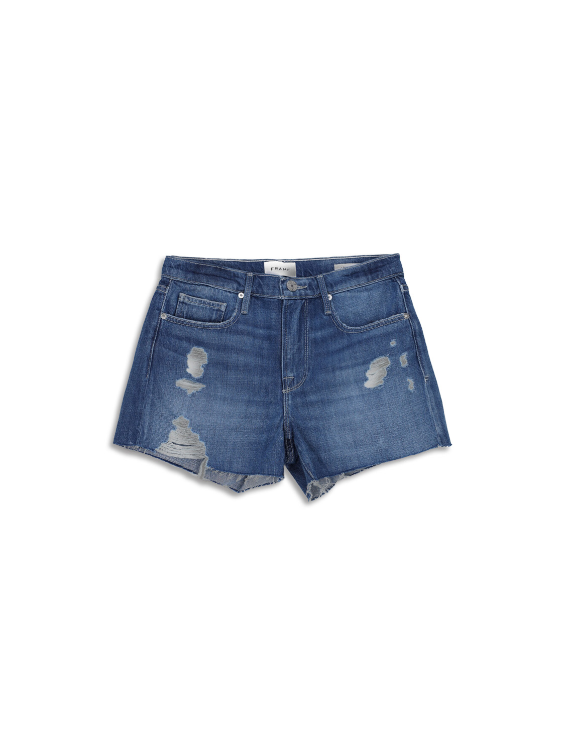 Frame Le Brigitte Short - Pantalones cortos con dobladillo abierto azul 26