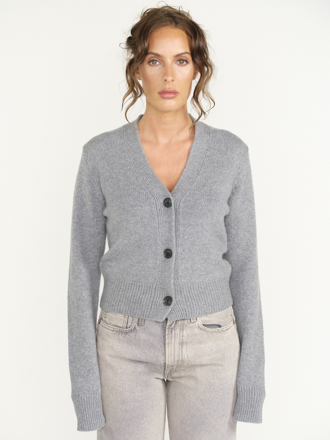 Nili Lotan Caldorf Sweater – Strickjacke mit Knopfleiste aus Cashmere grau S