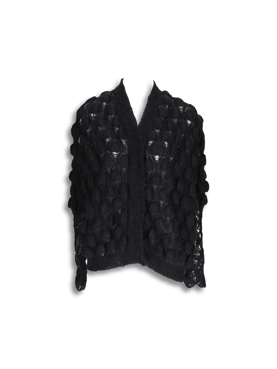 Letanne Aline Lace Jacket - Cardigan en laine angora et soie taupe Taille unique