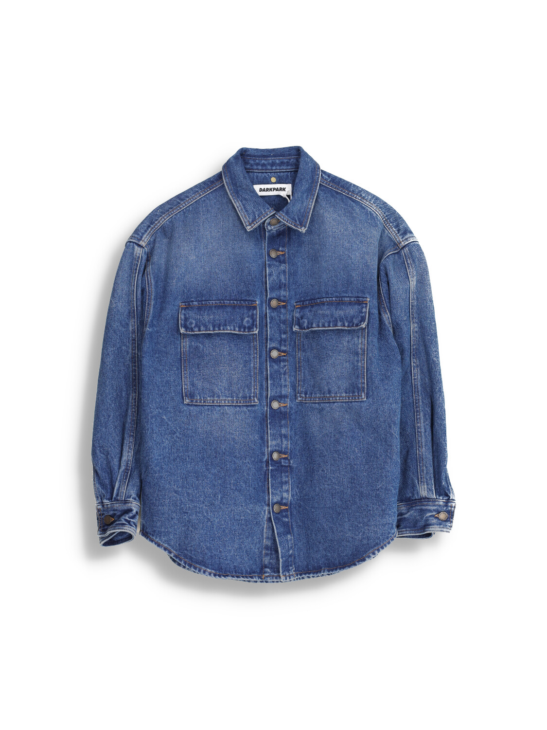 Warren - cotton denim shirt with button placket