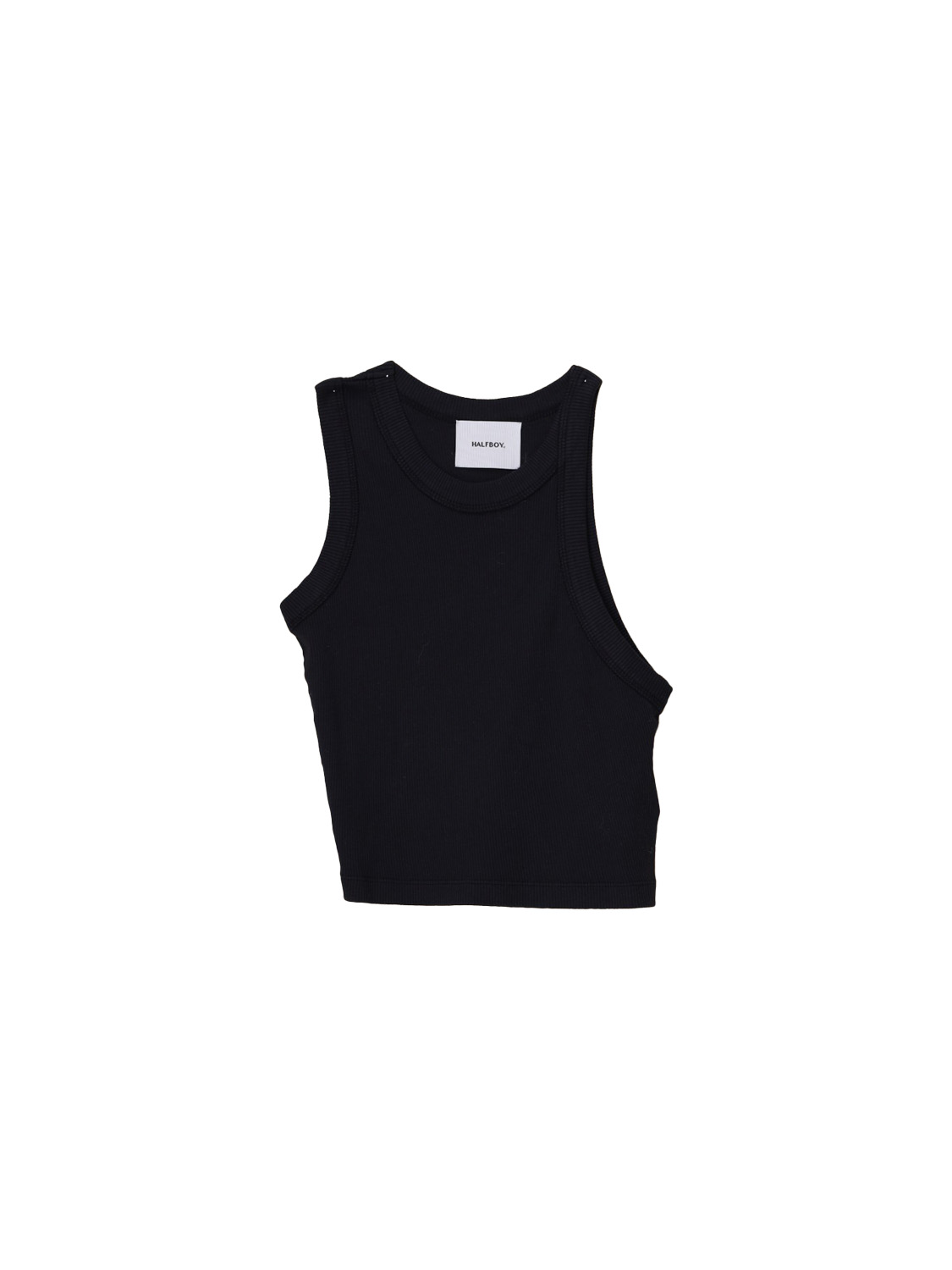 Halfboy Crop – Cropped cotton tank top with logo detail  black XS